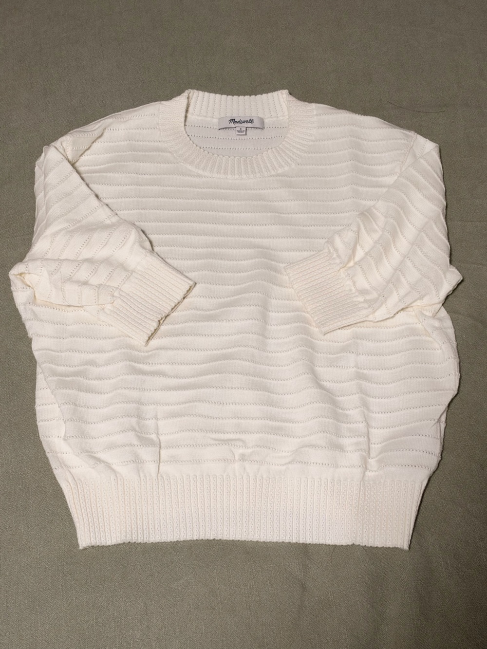Madewell Textural Stitch Cotton Sweater - Picture 3 of 5